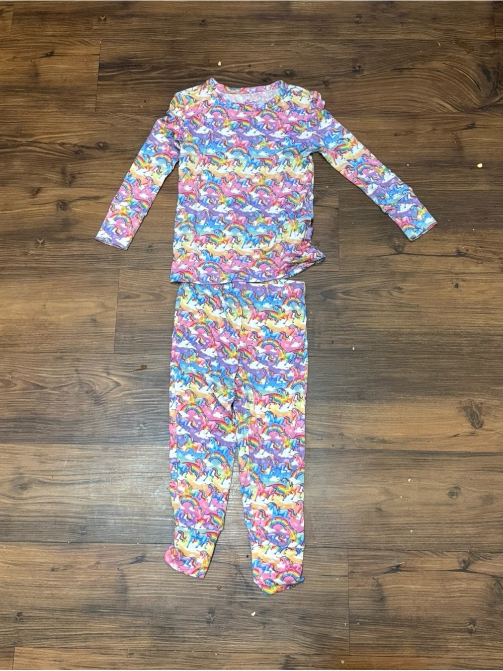 Posh Peanut Multicolor Lisa Frank Unicorn Markie Magic Print Kids Pajama Set